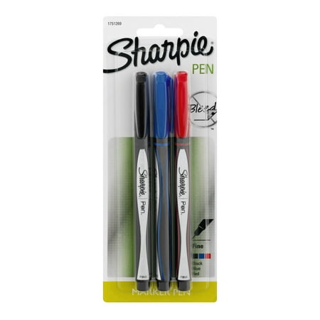 Sharpie Marker Pen Fine Black/Blue/Red - 3 CT
