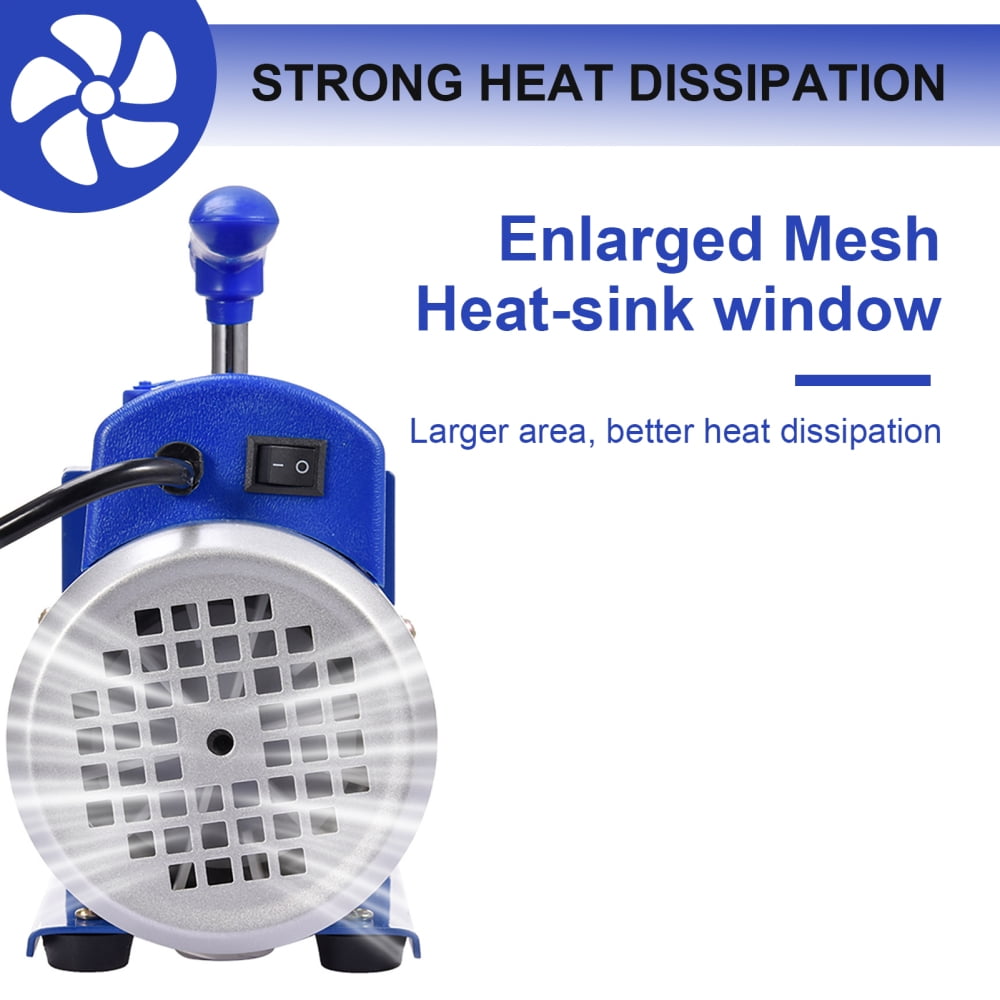 4 CFM Vacuum Pump, High-Performance Rotary Vane HVAC Tool for Refrigeration Repair, Lightweight Design for AC Maintenance and Resin Degassing