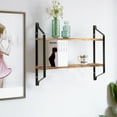 thumbnail image 4 of Costway Decorative 2-Tier Floating Shelves Rustic Wall Storage Sturdy Paulownia Wood, 4 of 10