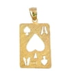 thumbnail image 3 of 14k Yellow Gold Ace Of Spades Playing Cards Pendant, 3 of 4