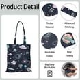 thumbnail image 2 of Space Geek Star Print Foldable Tote - Reusable Washable Grocery Bag for Daily Use, 2 of 4