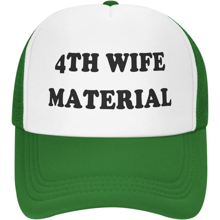 4th Wife Material Has Funny Trucker Hats Gag Gifts Funny Hats Crazy Vintage Baseball Caps