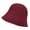 Wine Red, variant on Opolski Womens Bucket Hats Women Solid Color Wool Bucket Hat Drawstring Fisherman Vintage Knitted Basin Cap
