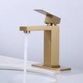 thumbnail image 6 of Brushed Gold Bathroom Faucet WOWOW Modern Bathroom Faucets for Sink 3 Hole 1 Hole Lavatory Vanity Sink Faucet with Deck Plate and Pop up Drain, 6 of 6