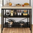 thumbnail image 4 of GloryStar Kitchen Island Storage Bakers Rack Multi-Functional Microwave Oven Stand Shelf with 3 Tier Storage, Metal Coffee Bar Table for Dining Living Room, 4 of 7