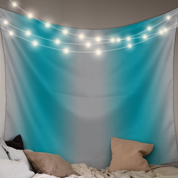 Turquoise Ombre Tapestry for Bedroom Wall Hanging Tapestry, Grey Modern Art Farmhouse Ceiling Backdrop Tapestries Poster Blanket Wall Decor for Teens Room Living Room Dorm 51" x 59"