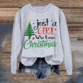 thumbnail image 2 of WEAIXIMIUNG Sweat à Capuche pour Femmes Mode de Noël Imprimé Arbre de Noël Lettre Manches Longues Col Rond, 2 of 5