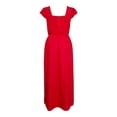 thumbnail image 2 of Ropa Playa Ocean Pacific para Mujer Maxivestido Cuello V Manga Olanes Elastico Cintura Rojo Talla M, 2 of 4