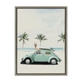 thumbnail image 2 of Kate and Laurel Sylvie Summer Adventures Framed Canvas Wall Art by July Art Prints, 18x24 Gray, Zoo Animal Beach Car Wall Decor, 2 of 6
