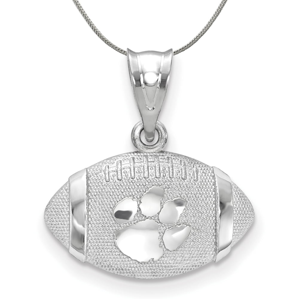 Clemson University Tigers School Name on Bar Pendant Necklace in Sterling Silver18 Inches