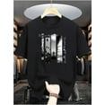 thumbnail image 1 of Camiseta de algodón para hombre, prenda básica informal a juego, top deportivo cómodo, 1 of 6