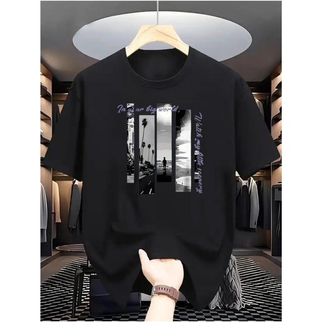 Camiseta de algodón para hombre, prenda básica informal a juego, top deportivo cómodo