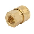 thumbnail image 2 of Unique Bargains Pressure Washer Fittings Brass 15mm Hole to 3/8BSP Female Socket Quick Coupler, 2 of 4