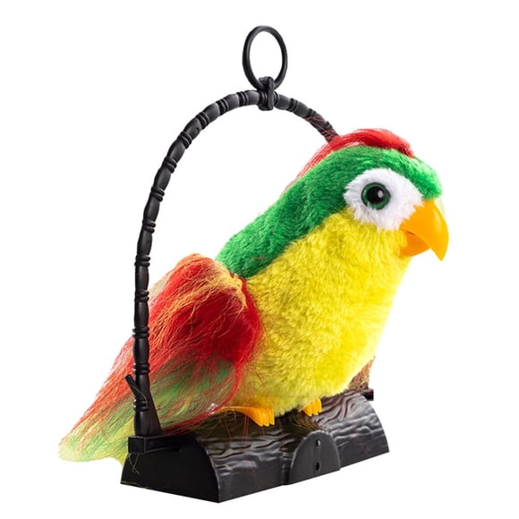 LNGOOR Parrot Talking Recording Bird Speaking Plush Hanging Electric Electronic Birds Toys Pet Kids Repeating Birthday Stuffed