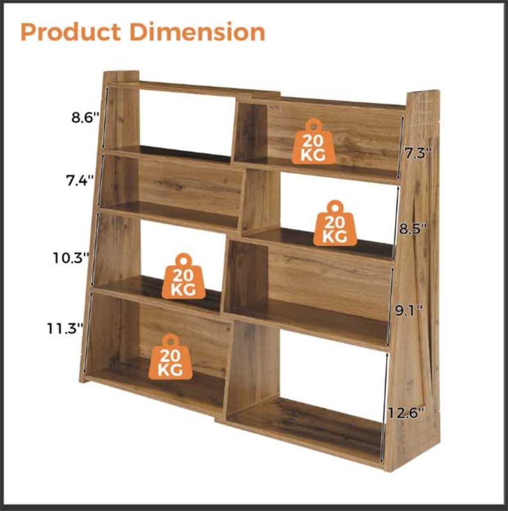Expandable Bookshelf, 4-Tier 2-Piece L-Shaped Adjustable Bookcase, Up to 47" Wide Modular Storage Shelf for Wall Corners, Living Room, Bedroom & Small Spaces, White
