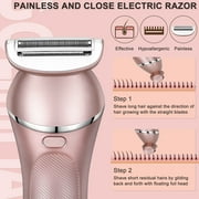 Hatteker 3-in-1 Electric Shaver for Face, Chin, Arms, Legs, and Underarms Portable Pain-Free Cordless Bikini Electric Shaver IPX7