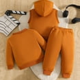 thumbnail image 6 of Toddler Boys 3 Piece Outfit Set, Long Sleeve Crewneck Sweatshirt, Zip-Up Hoodie & Elastic Jogger Pants, Casual Letter Print Activewear | CSEONE, 6 of 7