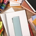 thumbnail image 6 of Slim Leather Pencil Pouch, Portable Elastic Pencil Case Zippered Stationery Bag for Daily & Office Supplies, 6 of 6