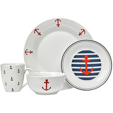 Collection 16 Piece Dinner Set - Maritime Collection 16-Piece Dinner Set, Walmart Exclusive