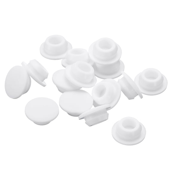 Unique Bargains 15pack Silicone Plugs, Rubber Round Snap in Locking Hole Plugs Waterproof Hole Plug for 10-10.5mm Hole, White