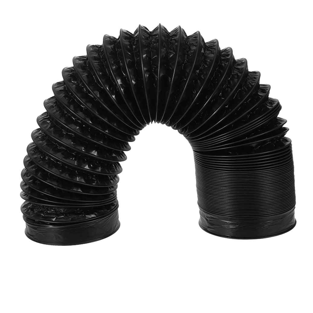 OUNONA Heavy Duty Exhaust Hose Replacement for Dryer Use Flexible Aluminum Vent Hose High Temperature Resistance Black 4 Inch