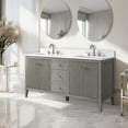 thumbnail image 6 of Vanity Art 60" Bathroom Vanity with Sink, Freestanding Storage Cabinet with Engineered Marble Top, Flip Down Tray, Drawer, and Shelve, 6 of 8