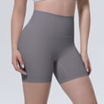 thumbnail image 6 of Dwellite No Front Seam High Waisted Workout Biker Shorts for Womens Tummy Control Soft Yoga Pants Gym Gray XL, 6 of 8