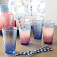 Mainstays Frosted Blue 16 Ounce Cooler Drinking Glasses, 8 Piece