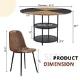 thumbnail image 2 of ExtraLco 7 Piece Round Dining Table Set for 6, 47.3" Wood Kitchen Table with 2-Tier Storage Shelf and 6 Brown Tech Fabric Chairs, Modern Dining Room Set for Apartment Breakfast Nook, 2 of 12