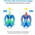 thumbnail image 4 of (Blue-S-M)Snorkel Mask Anti Fog Full Face Swimming Diving Scuba Goggle Anti Leak Protector, 4 of 5