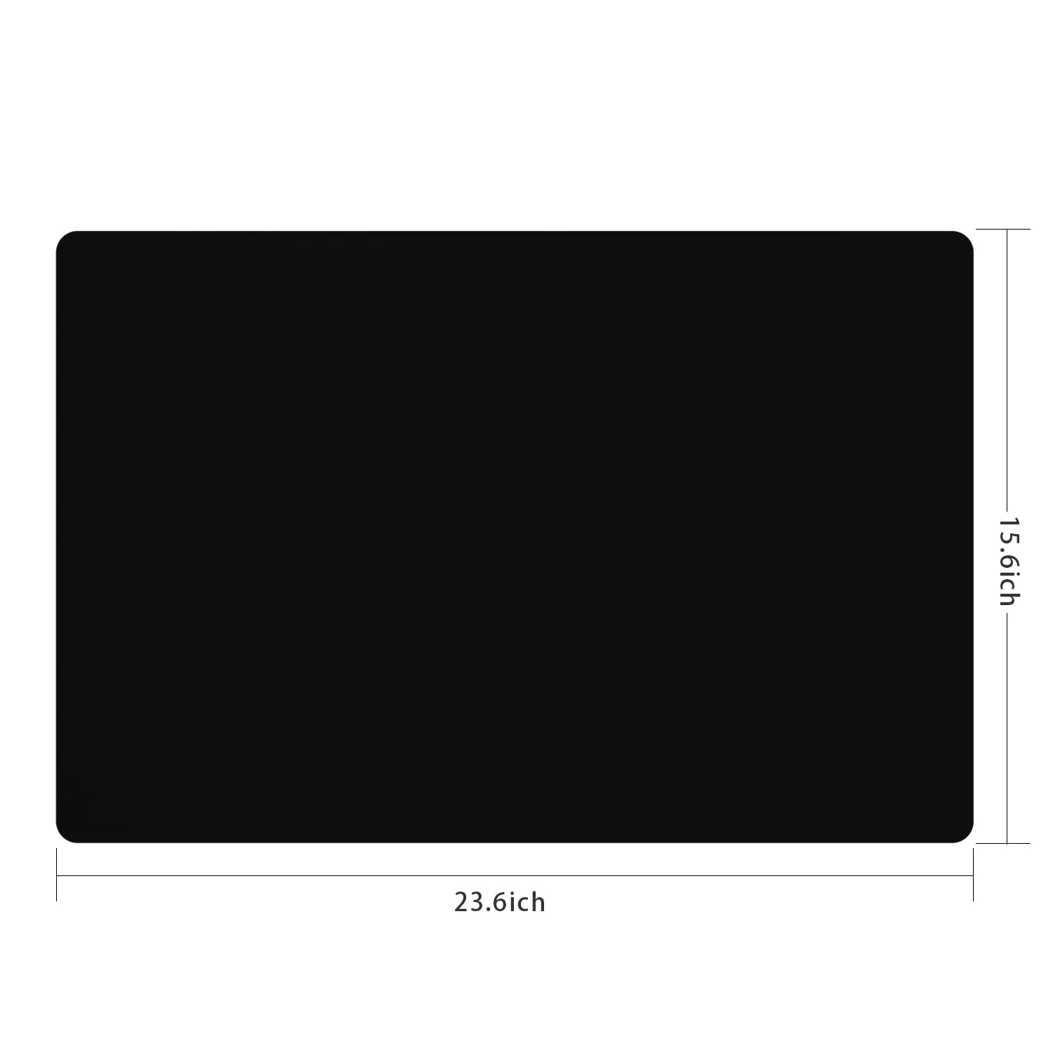 Panzexin 1-Pack Food-Grade Silicone Mats, Non-Slip, Heat-Resistant & Waterproof, 23.6" x 15.7" Table Placemats, Dough Mats- Black