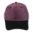thumbnail image 2 of Mens Heavy Cotton Twill Stone Washed Baseball Cap Black Maroon, 2 of 4