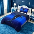 thumbnail image 2 of meiyoeat Sparkling Print Shark Twin Comforter Sets For Boys,Coastal Ocean Style Bedding Set For Kids,Navy Blue Reversible,2pcs, 2 of 7