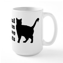 CafePress - Real Men Love Cats - 15 oz Ceramic Large White Novelty Mug