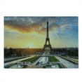 thumbnail image 2 of Eiffel Tower Cutting Board, Sunrise in Paris with the French Holidays Getaways Scenic Print, Decorative Tempered Glass Cutting and Serving Board, Large Size, Blue Yellow Coconut, by Ambesonne, 2 of 5