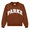 Brown with white letters, variant on New American Retro PARKE Letter Embroidered Crew Neck Sweatshirt, Unisex Casual Versatile  Cotton Sports Top