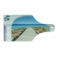 thumbnail image 1 of Coastal Cutting Board, View from an Open Window Curve on the Sea with a Quay Wooden Coastline, Decorative Tempered Glass Cutting and Serving Board, Wine Bottle Shape, Aqua Cream Blue, by Ambesonne, 1 of 1