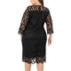 thumbnail image 5 of Vestido de lentejuelas con perspectiva de empalme sólido de manga larga de talla grande Sexy para mujer a la moda Fridja yut36, 5 of 6