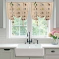 thumbnail image 4 of Ocean Fishhooks Balloon Curtains for Living Room/French Door, Vintage Coastal Fishing Pattern Brown Tie Up Curtains 63 Inch Length Energy Saving Kitchen Curtains Shades for Windows 42"x63", 4 of 8