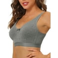 thumbnail image 4 of Unique Bargains Women's Wirefree Padded Bra Straps Full Coverage Bralettes 38D Gray, 4 of 6