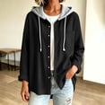 thumbnail image 4 of Nowekniz Corduroy Hooded Shirt Jacket, Waffle Long Sleeve Button Down Lightweight Casual Coat, Versatile Hooded Sweatshirt Tee for Daily Casual and Running Wear, 4 of 7