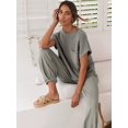 thumbnail image 3 of Conjuntos de suéter de dos piezas para mujer, suéteres de punto, tops y pantalones de cintura alta, chándal, conjuntos de salón, gris claro, XXL esquí esquí Gafas de esquí, 3 of 5