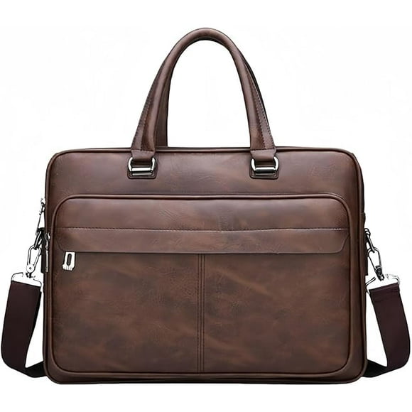 leather Laptop Bag for Men 16.1 inch,Premium Laptop Briefcase Fits,onvertible Computer Handbags Shoulder Crossbody Bag