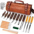 thumbnail image 1 of Kit de tallado en madera K KERNOWO, 20 piezas, con bolsa de almacenamiento de cuero, 1 of 7