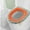Orange, variant on Round Padded Toilet Seat Household Seasons Toilet Seat Thickened With Handle Winter Toilet Ring Washable Sets Wear Knitted Toilet Seat