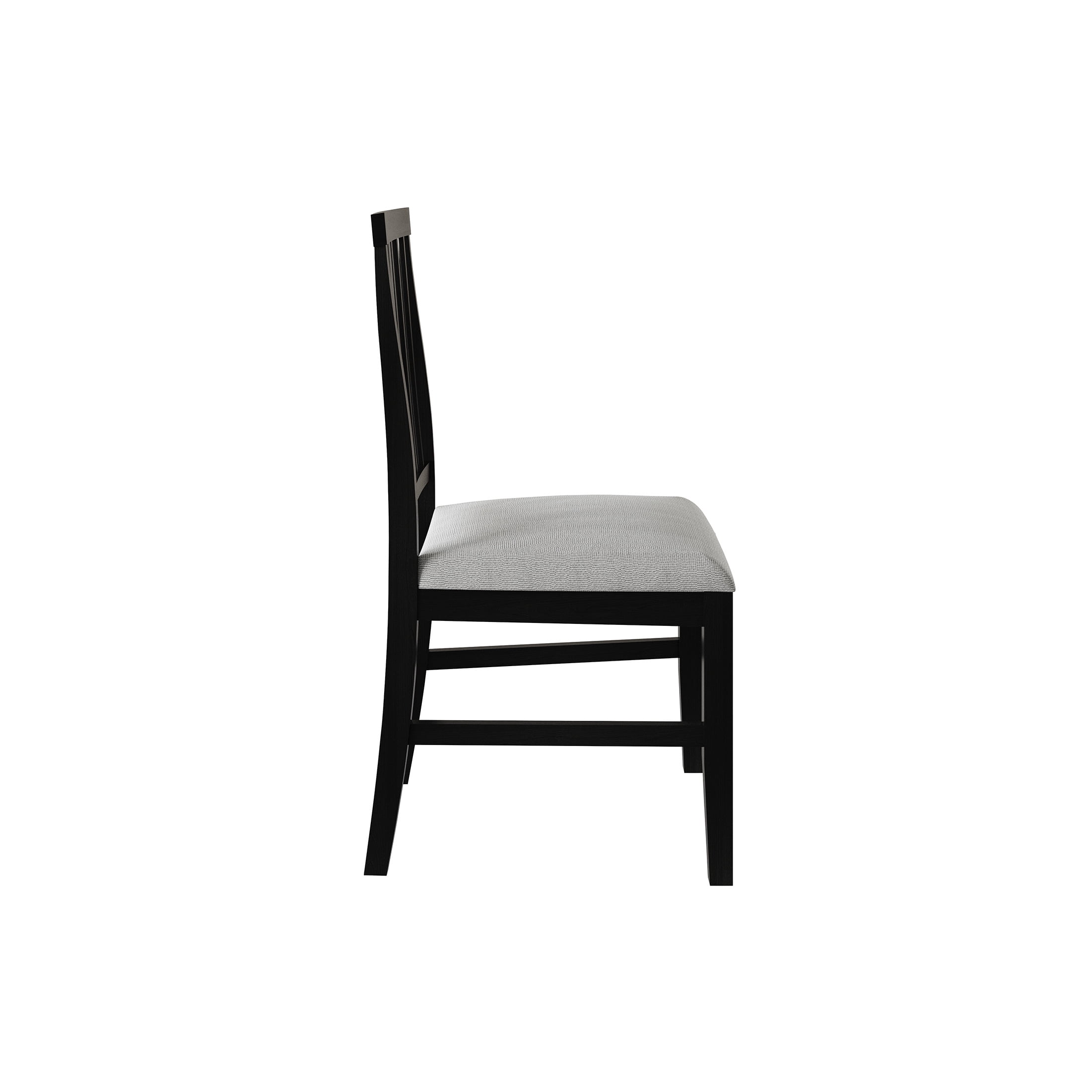 Castle Place Heritage Vertical Wooden Dining Chairs, Black, Set of 2