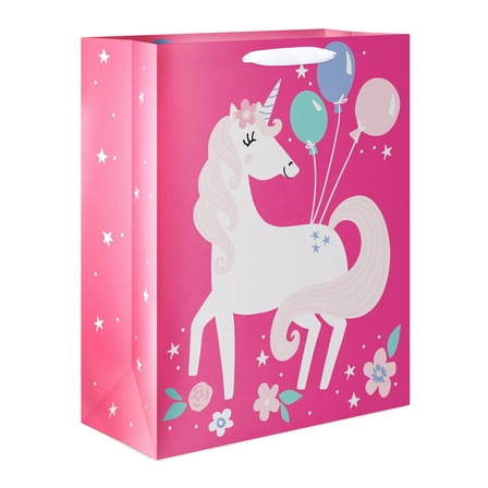 American Greetings 15.5 in. Extra Large Pink Birthday Gift Bag for Girl, Unicorn (1-Count)