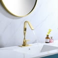 thumbnail image 3 of Creative Bathroom Sink Faucet, Solid Brass Deck Mounted Sink Faucet with 6-inch Cover Plate, 3 of 8