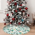 thumbnail image 5 of Rateoe Floral In Teal Print Christmas Tree Skirt 30" for Xmas Holiday New Year Party Circle Tree Mat Ornaments Decoration, 5 of 7
