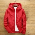 thumbnail image 2 of Baqcunre Winter Jackets For Men Men'S Autumn And Winter Solid Color Plus Long Sleeve Hooded Casual Jacket Blazer For Men Tops For Men Red 1 M, 2 of 4